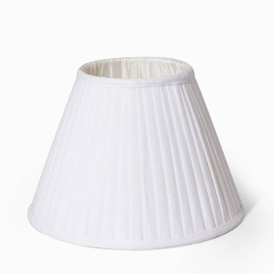 Oscar & Clothilde Lampskarm Plisserad 30,5 Cm Vit Linne | Lampskarmar