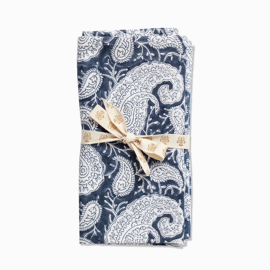 Chamois Servett Big Paisley Navy Blue 4-Pack | Bordstextilier