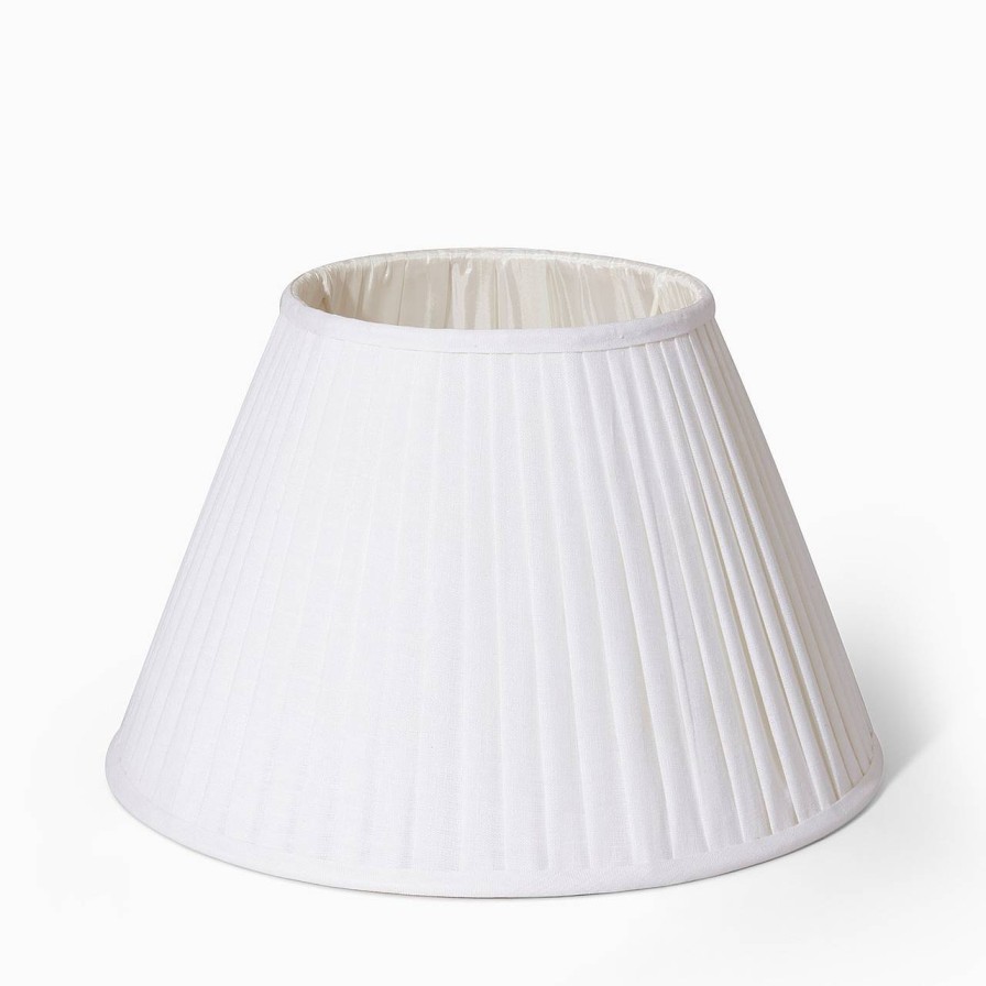 Oscar & Clothilde Lampskarm Plisserad 40 Cm Vit Linne | Lampskarmar