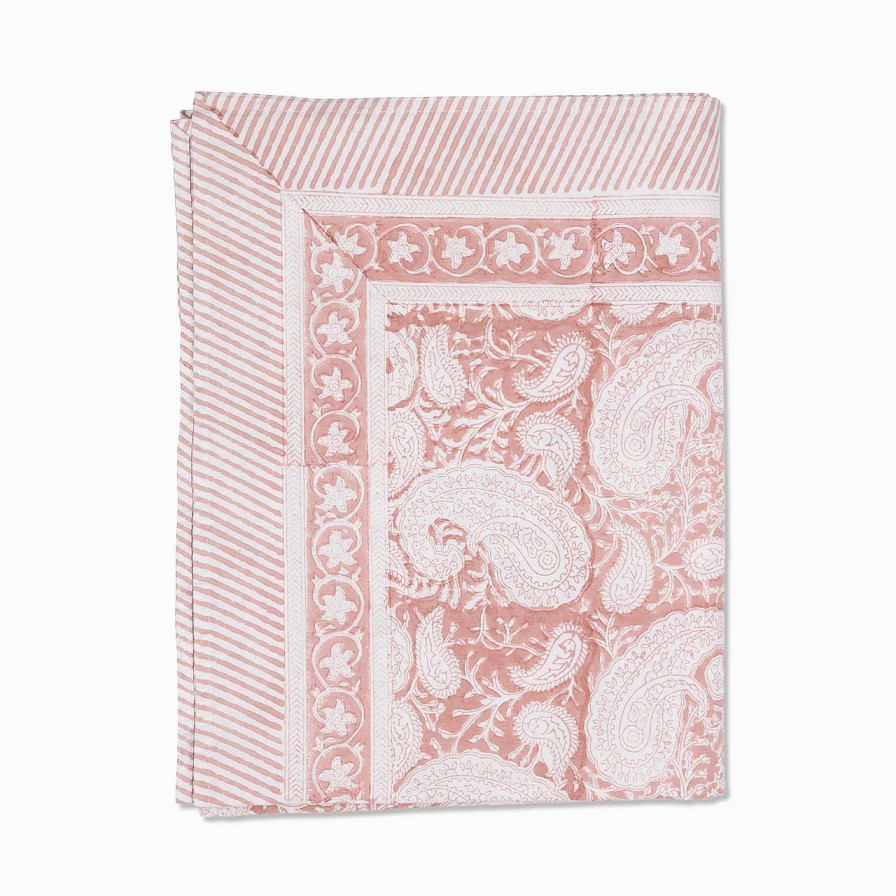 Chamois Duk Big Paisley 150X230 Rosa Bomull | Bordstextilier