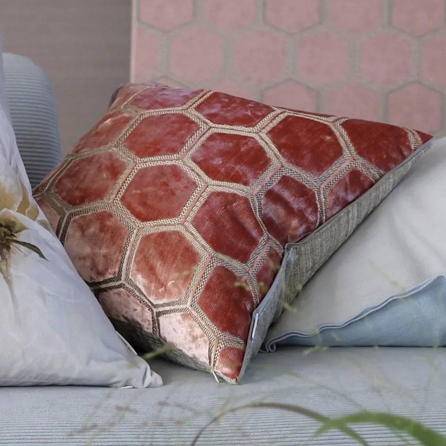 Designers Guild Kudde Manipur Coral 43X43 Cm | Kuddar