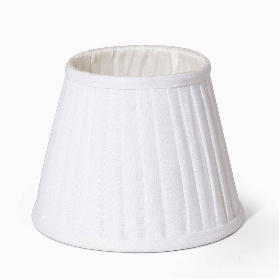 Oscar & Clothilde Lampskarm Plisserad 20,5 Cm Vit Linne | Lampskarmar