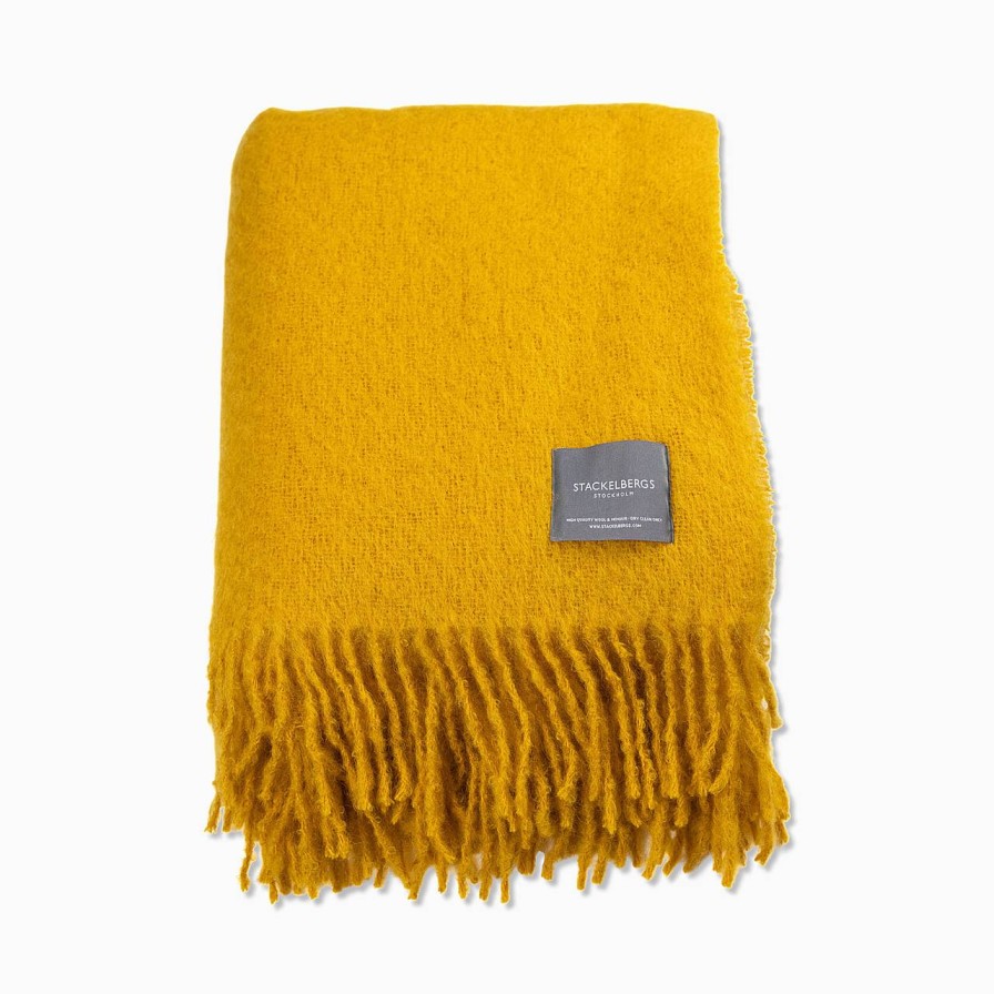 Stackelbergs Plad Mustard 130X170 Mohair | Pladar